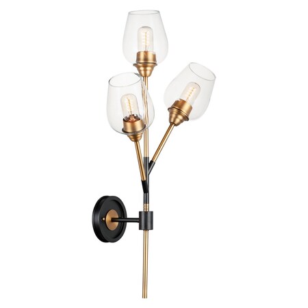Maxim Savvy 3-Light Wall Sconce 26341CLABBK